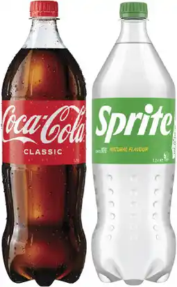 Coles Coca-Cola, Fanta or Sprite Soft Drink 1.25 Litre offer
