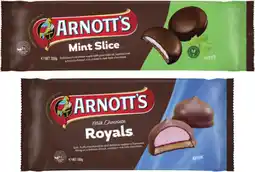 Coles Arnott's Mint Slice or Milk Chocolate Royals 200g offer