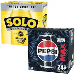 Woolworths Pepsi Max, Mountain Dew, Solo Zero Sugar or Sunkist Zero Sugar Soft Drink Varieties 24 x 375ml offer