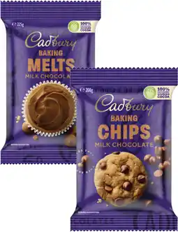Coles Cadbury Baking Chocolate Chips, Melts or Block 165g-225g offer