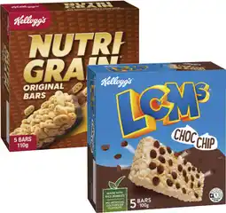 Coles Kellogg's LCMs or Nutri Grain Bars 100g-110g offer