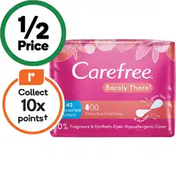 Woolworths Carefree Barely There Unscented Liners offer