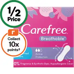 Woolworths Carefree Breathable Unscented Liners offer