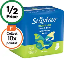 Woolworths Stayfree Regular Ultra Thin Pads with Wings offer