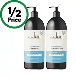 Woolworths Sukin Shampoo or Conditioner 1 Litre offer