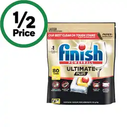 Woolworths Finish Ultimate Plus Dishwasher Tablets Lemon offer