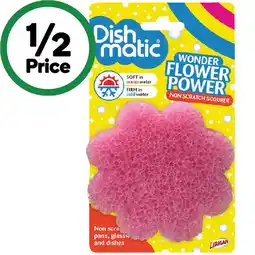 Woolworths Dishmatic Essentials Flower Power Scrub Scourer offer
