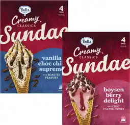 Coles Bulla Creamy Classics Ice Cream Sundae Cones 580mL offer