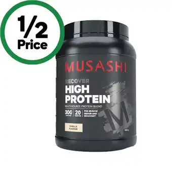 Woolworths Musashi High Protein Powder offer