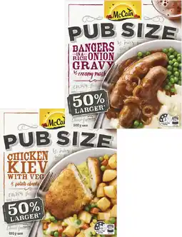 Coles McCain Pub Size Meal-500g offer