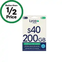 Woolworths Lyca $40 Starter Pack‡ offer