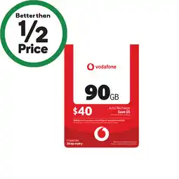 Woolworths Vodafone $40 Starter Pack¥ offer
