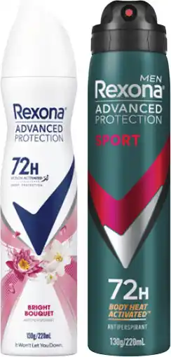 Coles Rexona Advanced 72hr Aerosol Deodorant offer