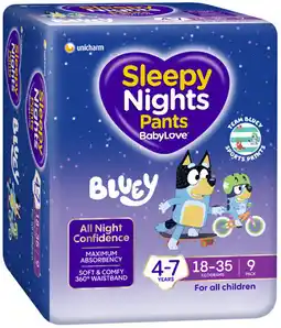 Coles BabyLove Sleepy Nights Pants-12 Pack offer