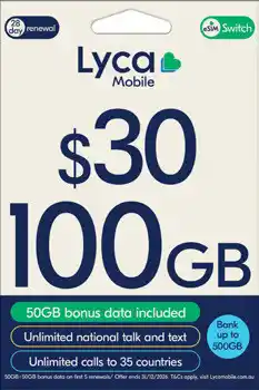 Coles Lyca $30 Starter Pack offer