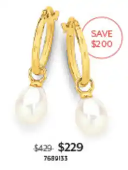 Angus & Coote Pearl Drop Hoop Earrings offer