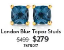 Angus & Coote London Blue Topaz Studs offer