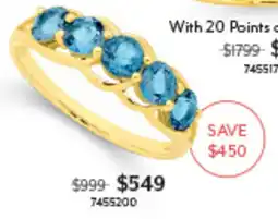 Angus & Coote Ring with Blue Stones offer