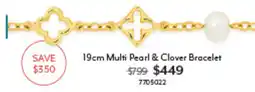 Angus & Coote 19cm Multi Pearl & Clover Bracelet offer