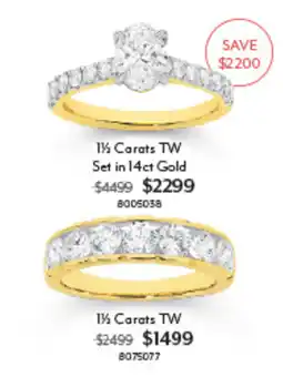 Angus & Coote 1½ Carats TW Set in 14ct Gold offer