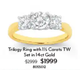 Angus & Coote Trilogy Ring with 1½ Carats TW Set in 14ct Gold offer