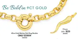 Angus & Coote 45cm Solid Belcher Bolt Ring Necklace offer