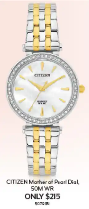 CITIZEN Mother of Pearl Dial, 50M WR