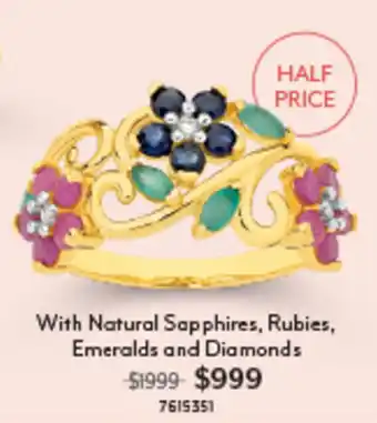 With Natural Sapphires, Rubies, Emeralds and Diamonds