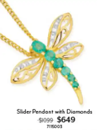 Slider Pendant with Diamonds