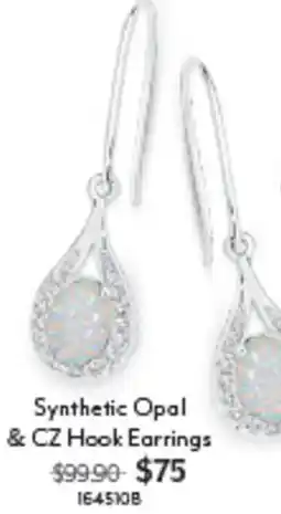 Angus & Coote Synthetic Opal & CZ Hook Earrings offer
