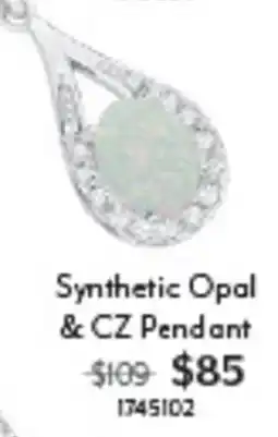 Angus & Coote Synthetic Opal & CZ Pendant offer