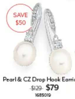 Angus & Coote Pearl & CZ Drop Hook Earrings offer