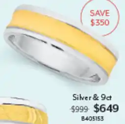 Angus & Coote Ring Silver & 9ct offer