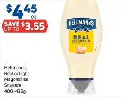 Foodland Hellmann's Real Mayonnaise Squeeze offer