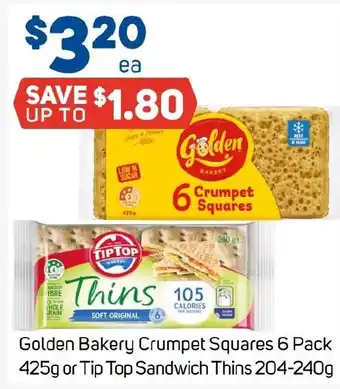 Foodland Golden Bakery Crumpet Squares offer