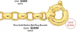 Angus & Coote 19cm Solid Belcher Bolt Ring Bracelet offer