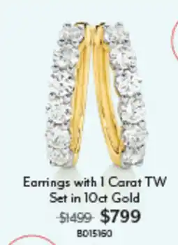 Angus & Coote Earrings with 1 Carat TW Set in 10ct Gold offer