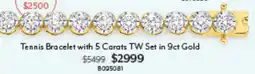 Angus & Coote Tennis Bracelet with 5 Carats TW Set in 9ct Gold offer