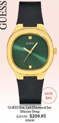 Angus & Coote GUESS Eve, Lab Diamond Set, Silicone Strap offer