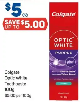 Foodland Colgate Optic White Toothpaste offer