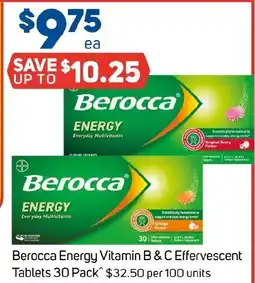 Foodland Berocca Energy Vitamin B & C Effervescent Tablets offer
