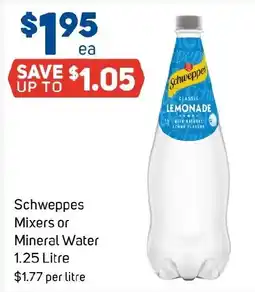 Foodland Schweppes Mixers or Mineral Water offer