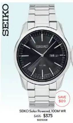 Angus & Coote Seiko Solar Powered, 100M WR offer