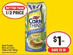 IGA Real Foods Corn Thins Original offer