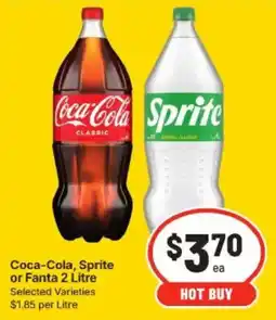 IGA Coca-Cola, Sprite or Fanta 2 Litre offer