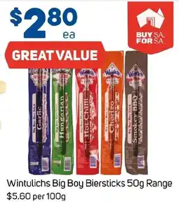 Foodland Wintulichs Big Boy Biersticks offer