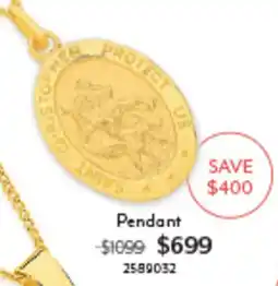 Angus & Coote Saint Christopher Protect Us Pendant offer