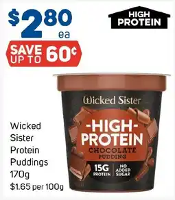 Foodland Wicked Sister Protein Puddings offer