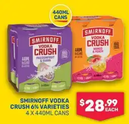SipnSave Smirnoff Vodka Crush 6% Varieties offer