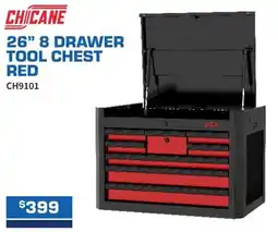 Burson Auto Parts Chicane 26" 8 Drawer Tool Chest Red offer